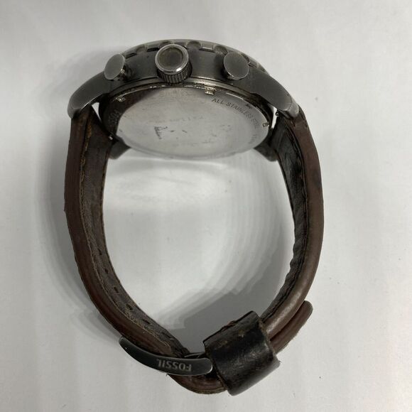 Fossil Nate JR1437 Men's Brown Leather Analog Gray Dial Quartz Watch DV184 - Picture 11 of 12